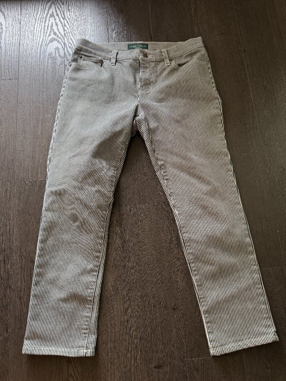 Lauren Ralph Lauren size 8P vertical striped denim pants / capri / ankle